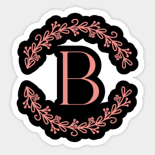 Pink Monogram- Letter B Sticker